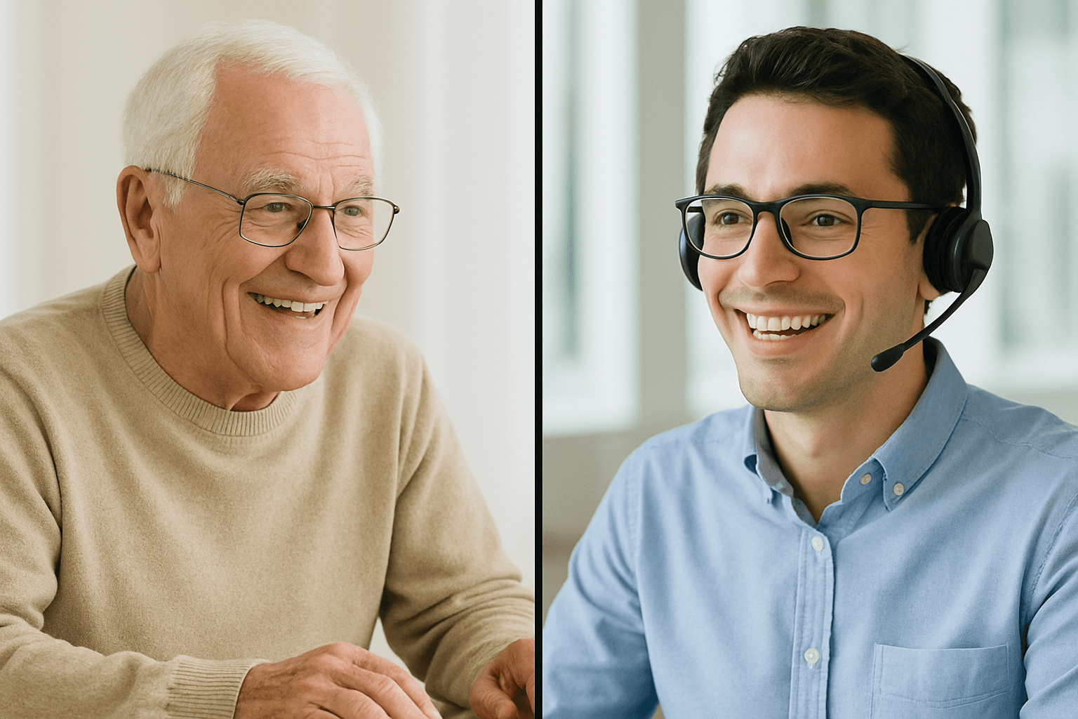 Senior getting patient tech support